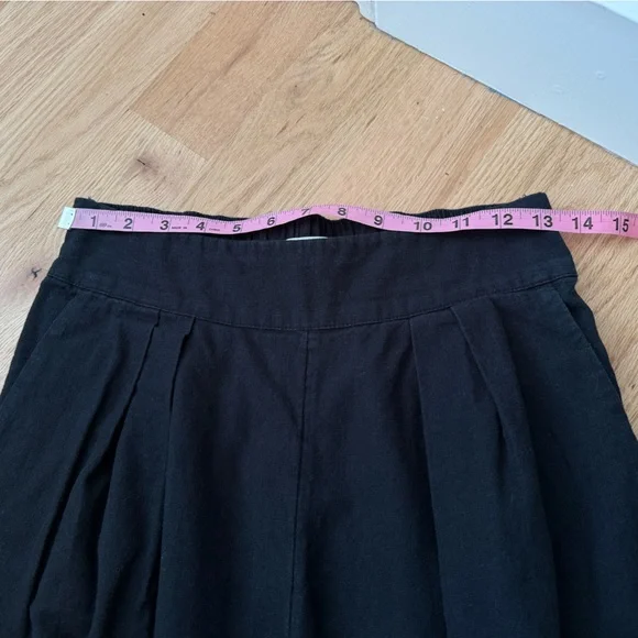 Abercrombie & Fitch Linen Wide Leg Black Pants Small Petite - Picture 5 of 11